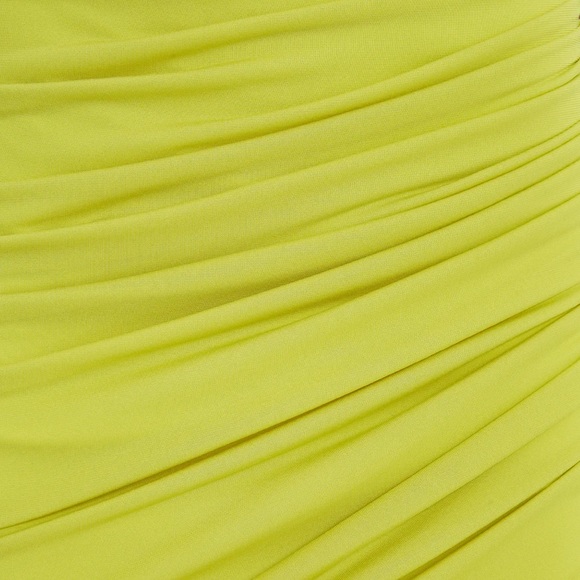 HALSTON Averie Ruched cut out jersey cocktail midi dress in sulfer size 16 - Picture 7 of 10